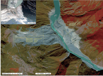 西藏昌都市江达县滑坡灾情高分四号卫星遥感监测图